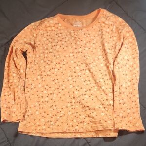 Cat & Jack Orange Floral Long Sleeve Tee